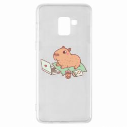 Чехол для Samsung A8+ 2018 Capybara With Laptop