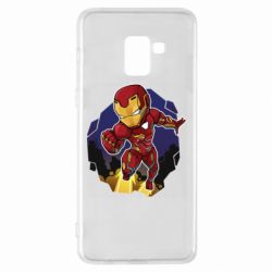 Чехол для Samsung A8+ 2018 Flying Iron man - PrintSalon