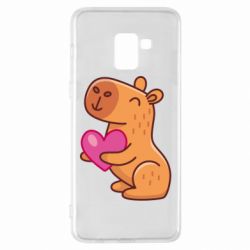 Чехол для Samsung A8+ 2018 Капибара сердечко - PrintSalon