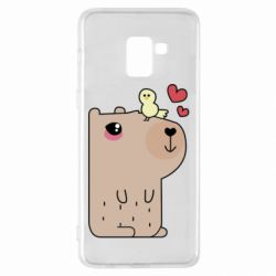Чехол для Samsung A8+ 2018 Капибара с цыпленком