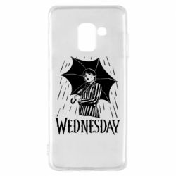 Чохол для Samsung A8 2018 Венздей Вдамс и зонт - PrintSalon