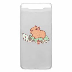 Чехол для Samsung A80 Capybara With Laptop - PrintSalon
