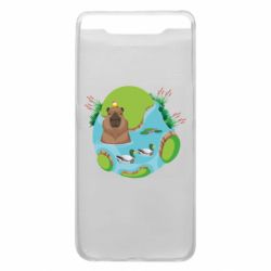 Чехол для Samsung A80 Капибара в воде - PrintSalon