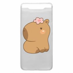 Чохол для Samsung A80 Капібара з квіткою - PrintSalon