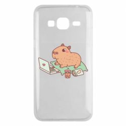 Чехол для Samsung J3 2016 Capybara With Laptop - PrintSalon
