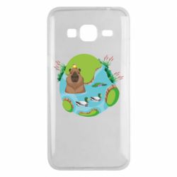 Чехол для Samsung J3 2016 Капибара в воде - PrintSalon