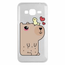 Чехол для Samsung J3 2016 Капибара с цыпленком - PrintSalon