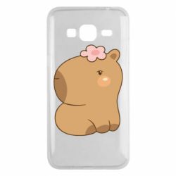 Чохол для Samsung J3 2016 Капібара з квіткою - PrintSalon