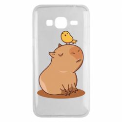 Чехол для Samsung J3 2016 Капибара с птичкой - PrintSalon