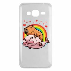 Чехол для Samsung J3 2016 Капибара на рыбе - PrintSalon