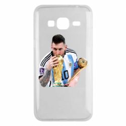 Чехол для Samsung J3 2016 Месси целует кубок - PrintSalon
