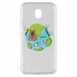 Чехол для Samsung J3 2017 Капибара в воде - PrintSalon