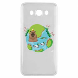 Чехол для Samsung J7 2016 Капибара в воде