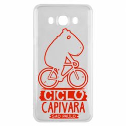 Чехол для Samsung J7 2016 Капибара на велосипеде
