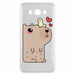 Чехол для Samsung J7 2016 Капибара с цыпленком