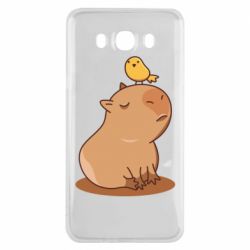 Чехол для Samsung J7 2016 Капибара с птичкой