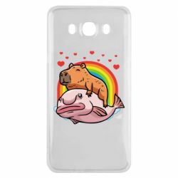Чехол для Samsung J7 2016 Капибара на рыбе