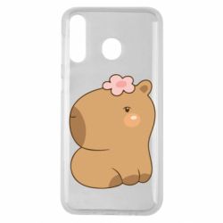 Чехол для Samsung M30 Капибара с цветком