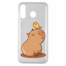 Чехол для Samsung M30 Капибара с птичкой