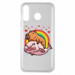 Чехол для Samsung M30 Капибара на рыбе - PrintSalon
