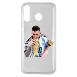 Чехол для Samsung M30 Месси целует кубок - PrintSalon
