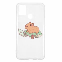 Чехол для Samsung M31 Capybara With Laptop - PrintSalon