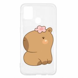 Чохол для Samsung M31 Капібара з квіткою - PrintSalon