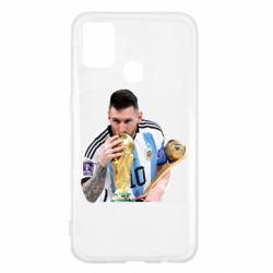 Чехол для Samsung M31 Месси целует кубок - PrintSalon