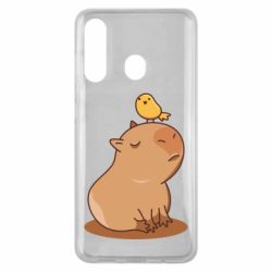 Чехол для Samsung M40 Капибара с птичкой