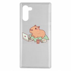 Чехол для Samsung Note 10 Capybara With Laptop - PrintSalon