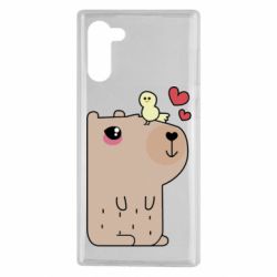 Чехол для Samsung Note 10 Капибара с цыпленком - PrintSalon