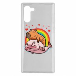 Чехол для Samsung Note 10 Капибара на рыбе - PrintSalon