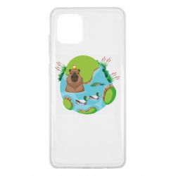 Чехол для Samsung Note 10 Lite Капибара в воде - PrintSalon