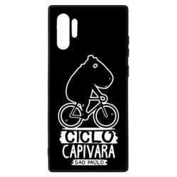 Чехол для Samsung Note 10 Plus Капибара на велосипеде