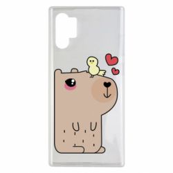 Чехол для Samsung Note 10 Plus Капибара с цыпленком