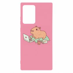 Чехол для Samsung Note 20 Ultra Capybara With Laptop - PrintSalon