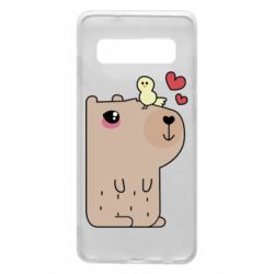 Чехол для Samsung S10 Капибара с цыпленком - PrintSalon