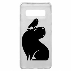 Чохол для Samsung S10+ Копібара та Пташка - PrintSalon