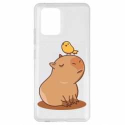 Чохол для Samsung S10 Lite Капібара з пташкою
