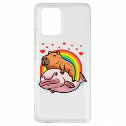 Чехол для Samsung S10 Lite Капибара на рыбе - PrintSalon