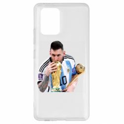 Чехол для Samsung S10 Lite Месси целует кубок - PrintSalon