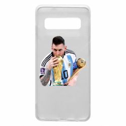 Чехол для Samsung S10 Месси целует кубок - PrintSalon
