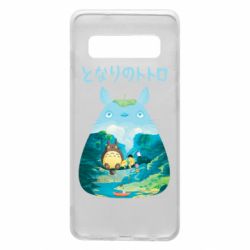 Чехол для Samsung S10 Тоторо на рыбалке - PrintSalon