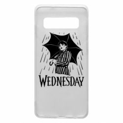 Чохол для Samsung S10 Венздей Вдамс и зонт - PrintSalon