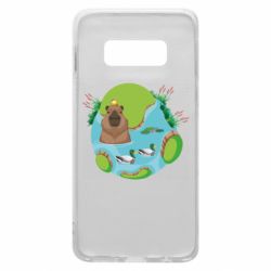 Чехол для Samsung S10e Капибара в воде - PrintSalon