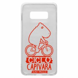 Чехол для Samsung S10e Капибара на велосипеде - PrintSalon