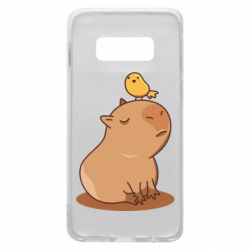 Чехол для Samsung S10e Капибара с птичкой - PrintSalon