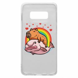 Чехол для Samsung S10e Капибара на рыбе - PrintSalon