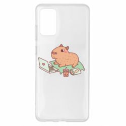 Чехол для Samsung S20+ Capybara With Laptop - PrintSalon