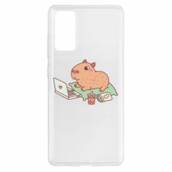 Чехол для Samsung S20 FE Capybara With Laptop - PrintSalon